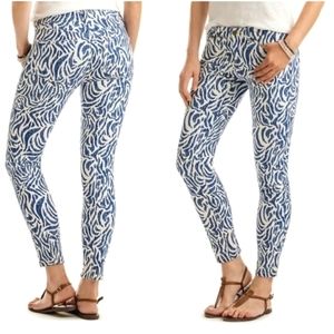 Vineyard Vines Skinny Nautical Zebra Print Denim Ankle Jeans Low-Rise Size 4